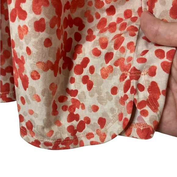 Susan Graver Liquid Knit Abstract Dot Print Tie Back 3/4 Sleeve Blouse Mature 3X - Picture 2 of 7